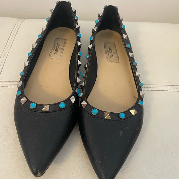 Valentino Rockstud Ballet Flats - Picture 1 of 5